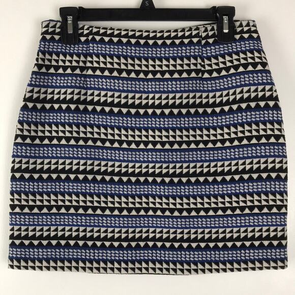 NWT BCBGeneration Academy Woven Mini Skirt Knit Geometric Stripe Pattern Size 4 - Picture 3 of 10